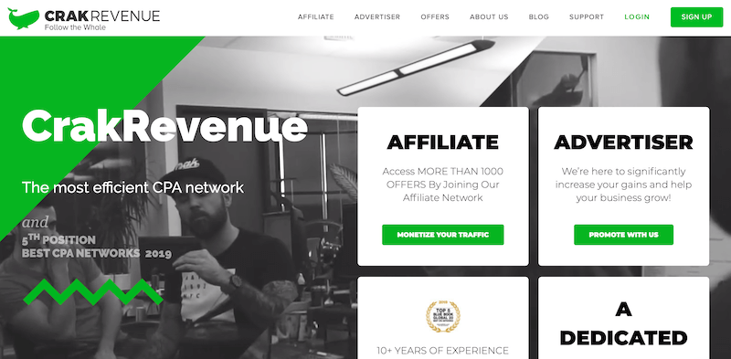 Crakrevenue homepage